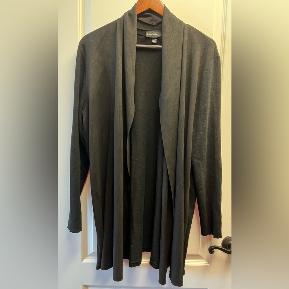 Lane Bryant 18/20 Cotton Blend Black Cardigan